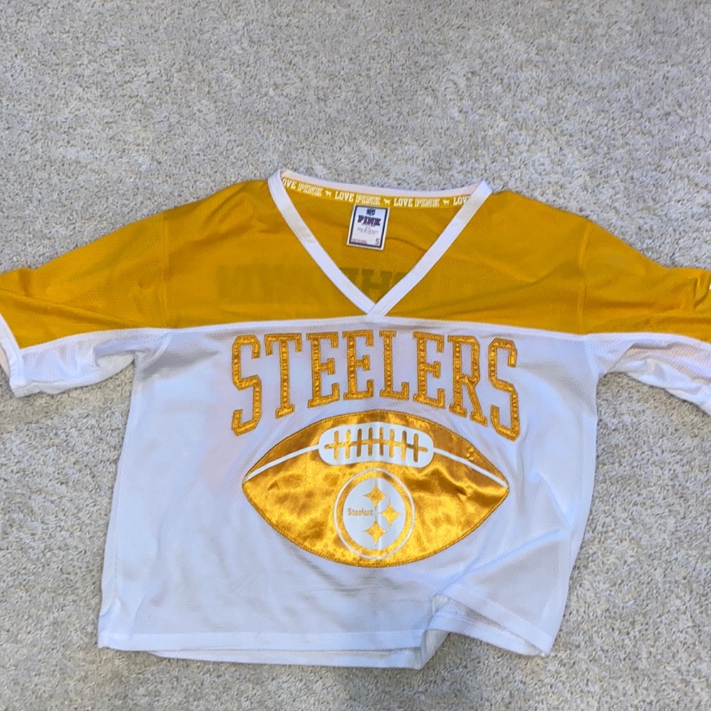 Victoria’s Secret pink Steelers crop top Jersey top